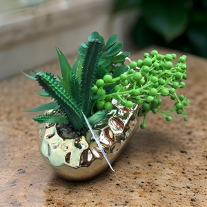 قوار ورد كبيرصبارمع حصرم بورسلان بيضاوي ذهبي M21-22